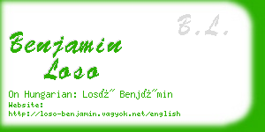 benjamin loso business card